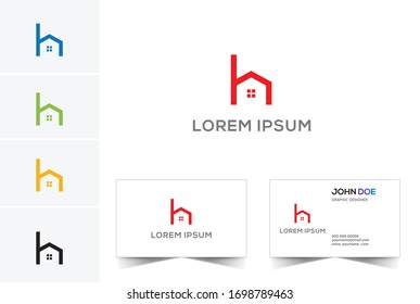 H Construction logo template, Home and Real Estate icon