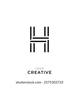 H Creative Latter Logo Design. By Custom Branding Logo. Creative Logo Design. Logo Template. Vector illustration. Modern Design. Monogram Design