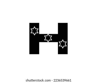 H Creative Logo Design element with star shape