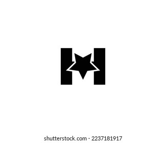 H Creative Logo Design Element With Star Shape