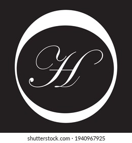H Creative Modern white Letter Logo Design. Handwritten H white Letter Logo with a minimalist design.  