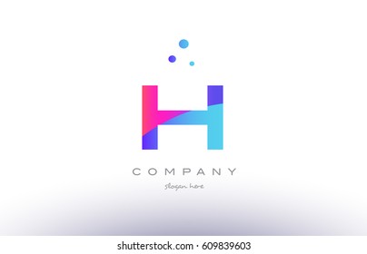 h creative pink purple blue modern dots creative alphabet gradient company letter logo design vector icon template