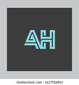 A H or H A creative unique logo icon vector template in dark background