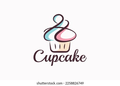 h cupcake logo with a combination of stylist cupcake and letter h for any business, especially for bakeries, cakeries, cafe, etc.