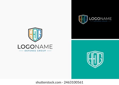 H, D, G Plantilla de diseño del logotipo del escudo