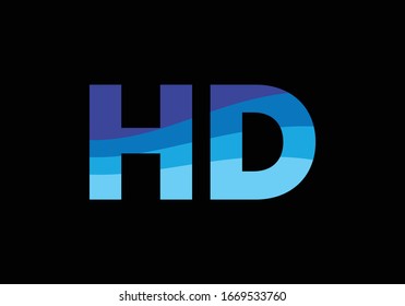 H D HD Initial Letter Logo design vector template, Graphic Alphabet Symbol for Corporate Business Identity