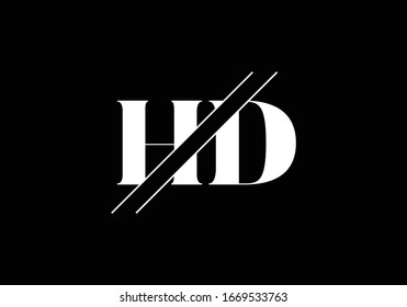 H D HD Initial Letter Logo design vector template, Graphic Alphabet Symbol for Corporate Business Identity