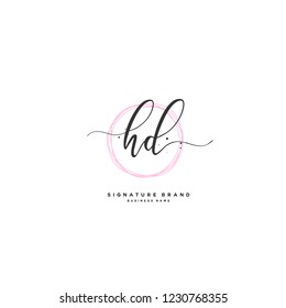 H D HD Initial logo template vector