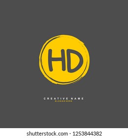 H D HD Initial logo template vector. Letter logo concept