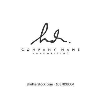 H D Initial handwriting logo