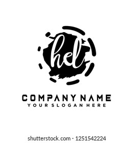 H D Initial handwriting logo vector