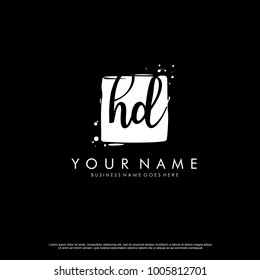 H D initial square logo template vector