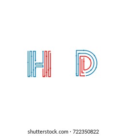H D Initial Technology Logo Design 