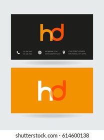 h & d Letter logo, with Business card template vector