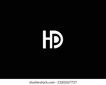 h d Letter logo design for company brand, initial wedding invitation, business finance, vector and illustration,