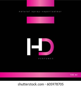 H & D Letter logo design with packaging design vector template