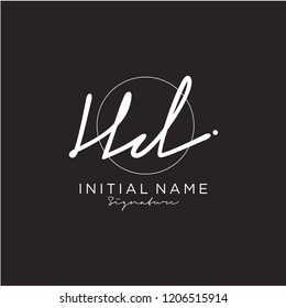 H D Signature initial logo template vector