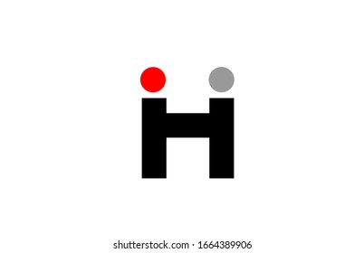 El punto H marca el diseño del icono del logotipo en blanco gris rojo para la empresa y los negocios. Adecuado para un logotipo pegadizo