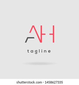 A & H Double letter logo vector design template