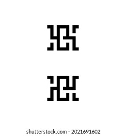 h e he eh initial logo design vector template