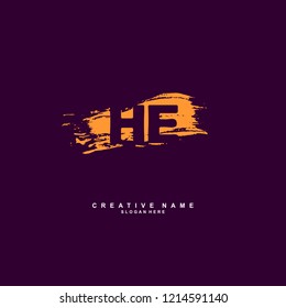 H E HE Initial logo template vector