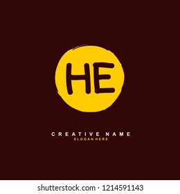 H E HE Initial logo template vector