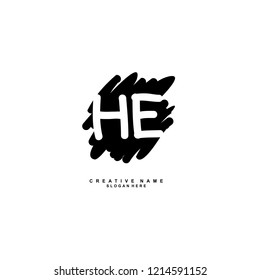 H E HE Initial logo template vector