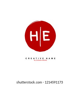 H E HE Initial logo template vector