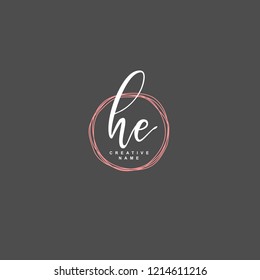 H E HE Initial logo template vector