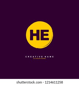 H E HE Initial logo template vector