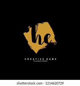 H E HE Initial logo template vector