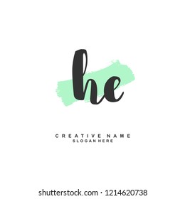 H E HE Initial logo template vector