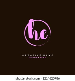 H E HE Initial logo template vector
