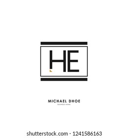 H E HE Initial logo letter with minimalist concept. Vector with scandinavian style logo.