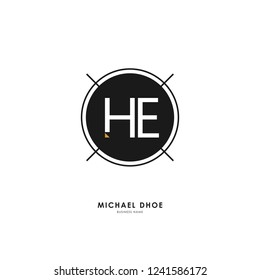 H E HE Initial logo letter with minimalist concept. Vector with scandinavian style logo.