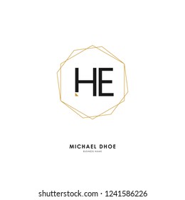 H E HE Initial logo letter with minimalist concept. Vector with scandinavian style logo.