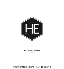 H E HE Initial logo letter with minimalist concept. Vector with scandinavian style logo.