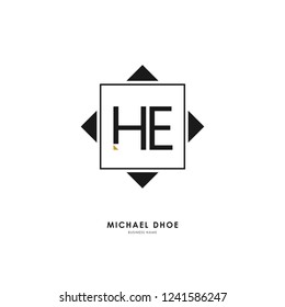 H E HE Initial logo letter with minimalist concept. Vector with scandinavian style logo.