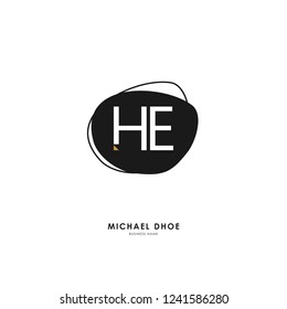 H E HE Initial logo letter with minimalist concept. Vector with scandinavian style logo.