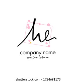 h e he Initial logo handwriting template vector