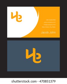 H & E Joint letter logo, with Business card
