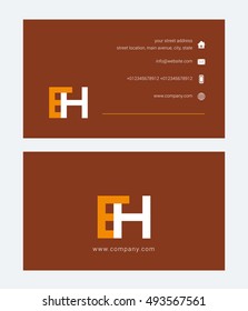 H & E Letter logo, with Business card template
