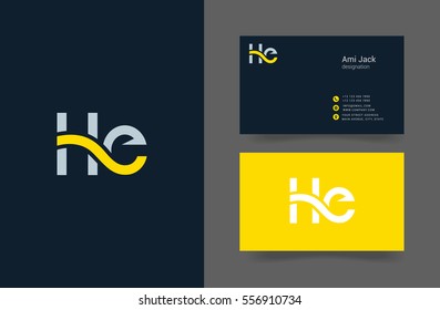 H & E  Letter logo design vector element
