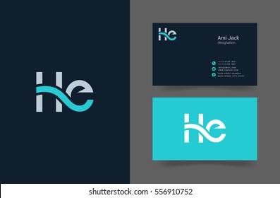 H & E  Letter logo design vector element
