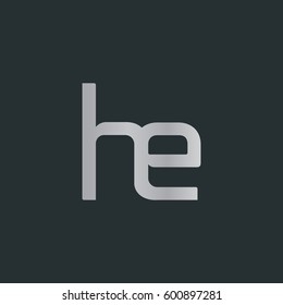 H & E Letter logo design vector element