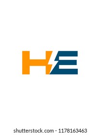 H E letter Logo Template vector icon design