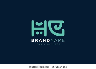 H and E logo design. HE abstract Letters Logo Monogram. This logo design is the process of creating a visual symbol that represents a brand, company, or individual.