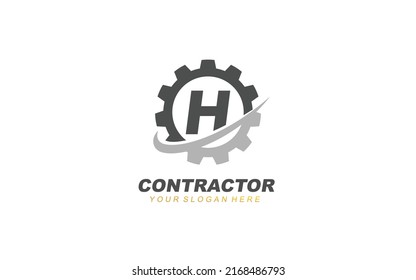 H Engineering logo design inspiration. Vector letter template design for brand.