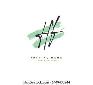 H F HF Beauty vector initial logo, handwriting logo of initial signature, wedding, fashion, jewerly, boutique, floral and botanical with creative template for any company or business.