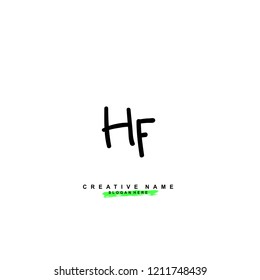 H F HF Initial abstract logo concept vector